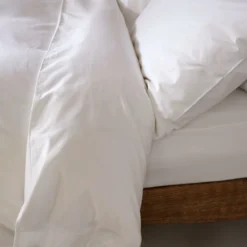 White 300TC Easycare Cotton With Tencel Double 40cm Fitted Sheet