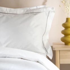 White/Grey 600TC Egyptian Cotton Double Duvet Cover -Bedding Sales Store 600tc egyptian cotton cord additional1 1 3