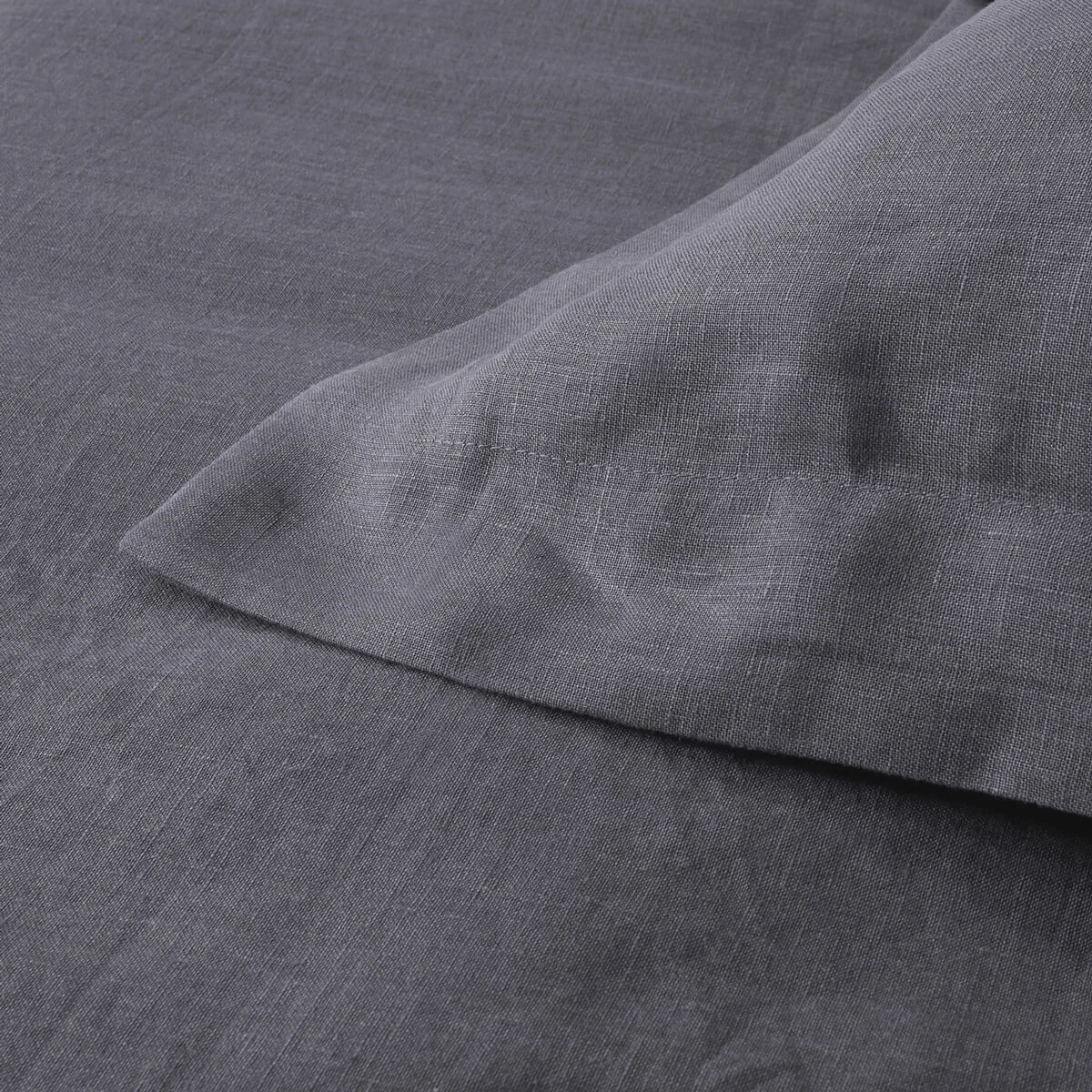 Midnight Grey French Linen Superking Flat Sheet 6 Midnight Grey French Linen Superking Flat Sheet - Image 6