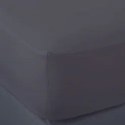 Midnight Grey French Linen Double Flat Sheet -Bedding Sales Store additional3 131 9