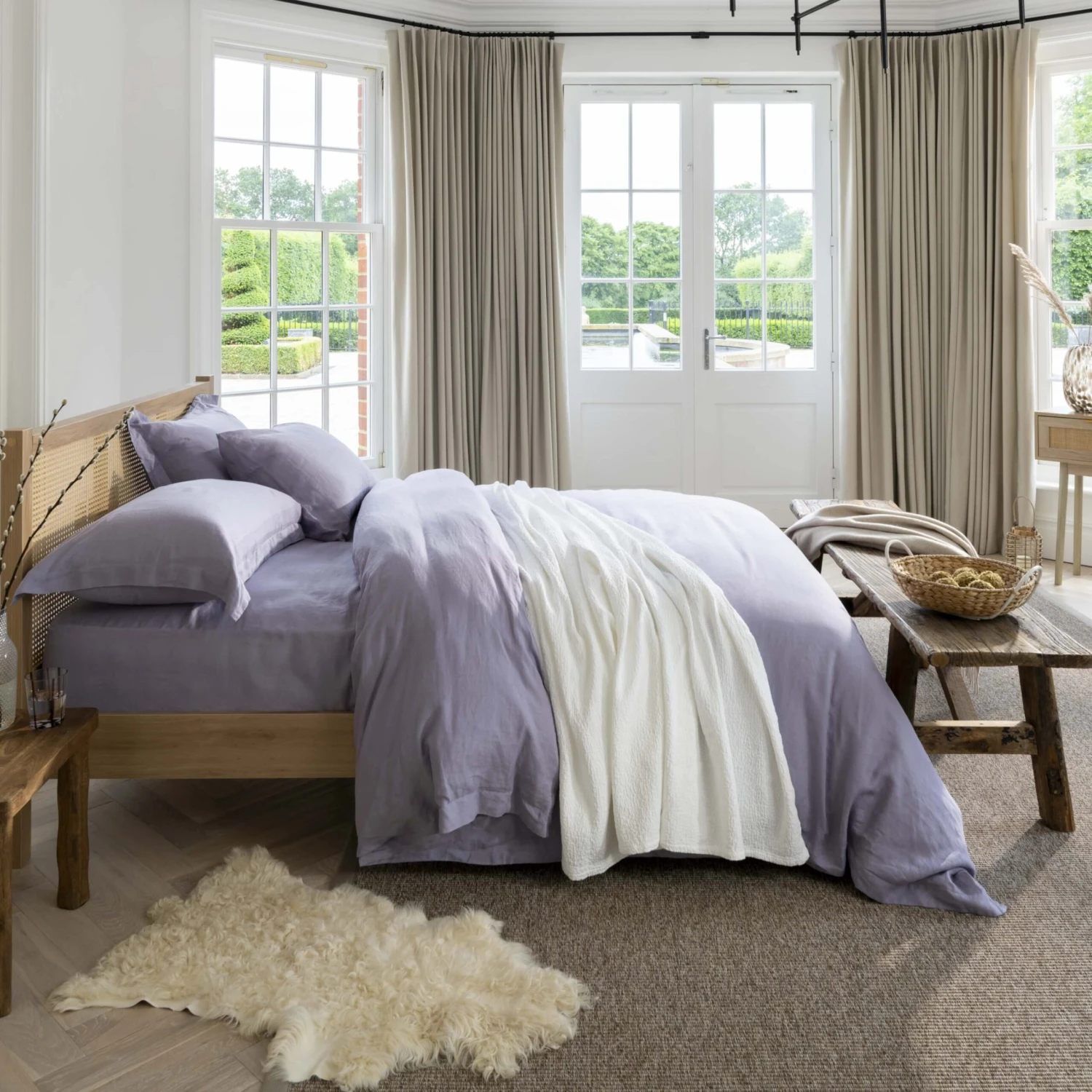 Lavender French Linen Superking 40cm Fitted Sheet 7 Lavender French Linen Superking 40cm Fitted Sheet - Image 7