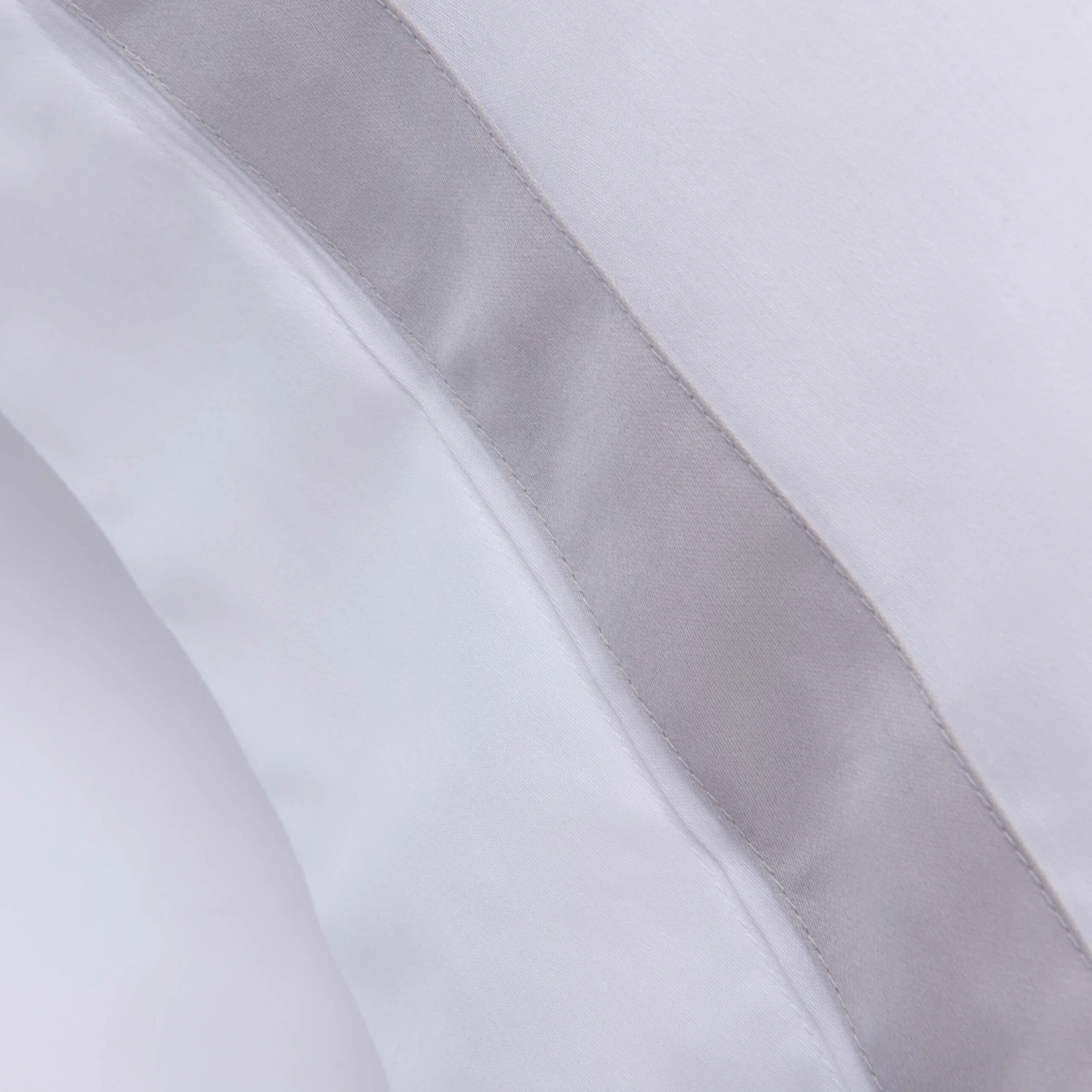 White/Light Grey 300TC Colour Border Cotton Double Flat Sheet 4 White/Light Grey 300TC Colour Border Cotton Double Flat Sheet - Image 4