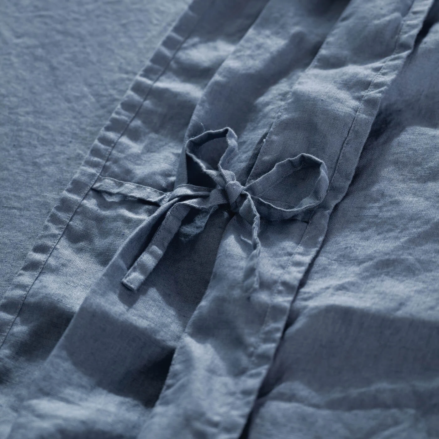 Denim Blue French Linen Double Duvet Cover 8 Denim Blue French Linen Double Duvet Cover - Image 8