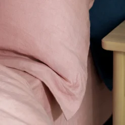 Dusty Pink French Linen King Size 40cm Fitted Sheet -Bedding Sales Store additional3 47