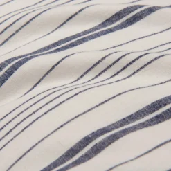 Navy/White Fine Stripe Linen & Cotton Blend Superking 30cm Fitted Sheet -Bedding Sales Store additional4 129 6 scaled