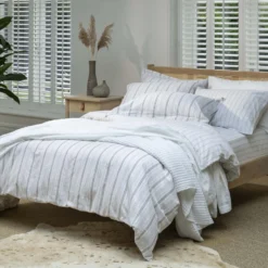 Natural/White Fine Stripe Linen & Cotton Blend Superking Duvet Cover -Bedding Sales Store additional4 129 18 2 scaled