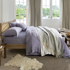 Lavender French Linen Double 40cm Fitted Sheet -Bedding Sales Store additional4 132 1 3 scaled