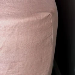 Dusty Pink French Linen Double 40cm Fitted Sheet