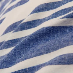Blue/White Wide Stripe Linen & Cotton Blend Superking 30cm Fitted Sheet -Bedding Sales Store additional5 1 10 scaled