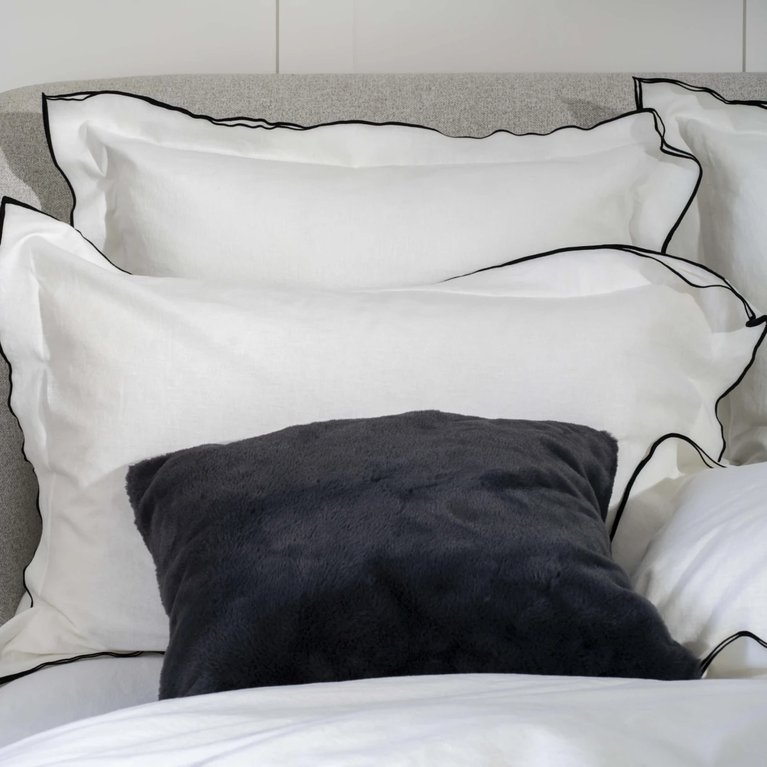 White Linen & Cotton Blend Superking 30cm Fitted Sheet 5 White Linen & Cotton Blend Superking 30cm Fitted Sheet - Image 5