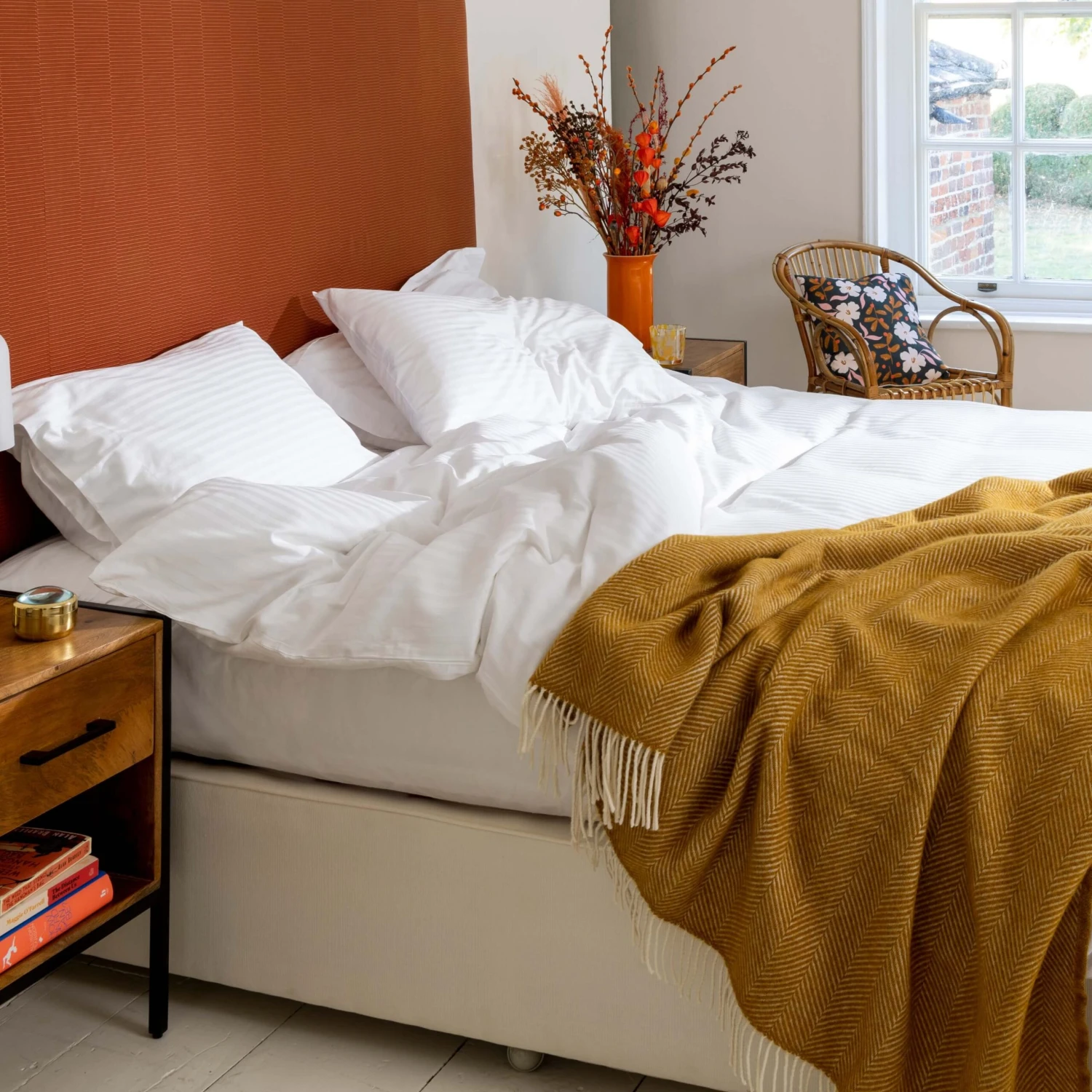 White 300TC Dobby Stripe Pure Cotton Double Duvet Cover 5 White 300TC Dobby Stripe Pure Cotton Double Duvet Cover - Image 5