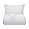 White/Light Grey 300TC Colour Border Cotton Double Duvet Cover