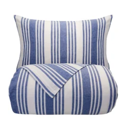Blue/White Wide Stripe Linen & Cotton Blend King Size Duvet Cover -Bedding Sales Store base 2 8 scaled