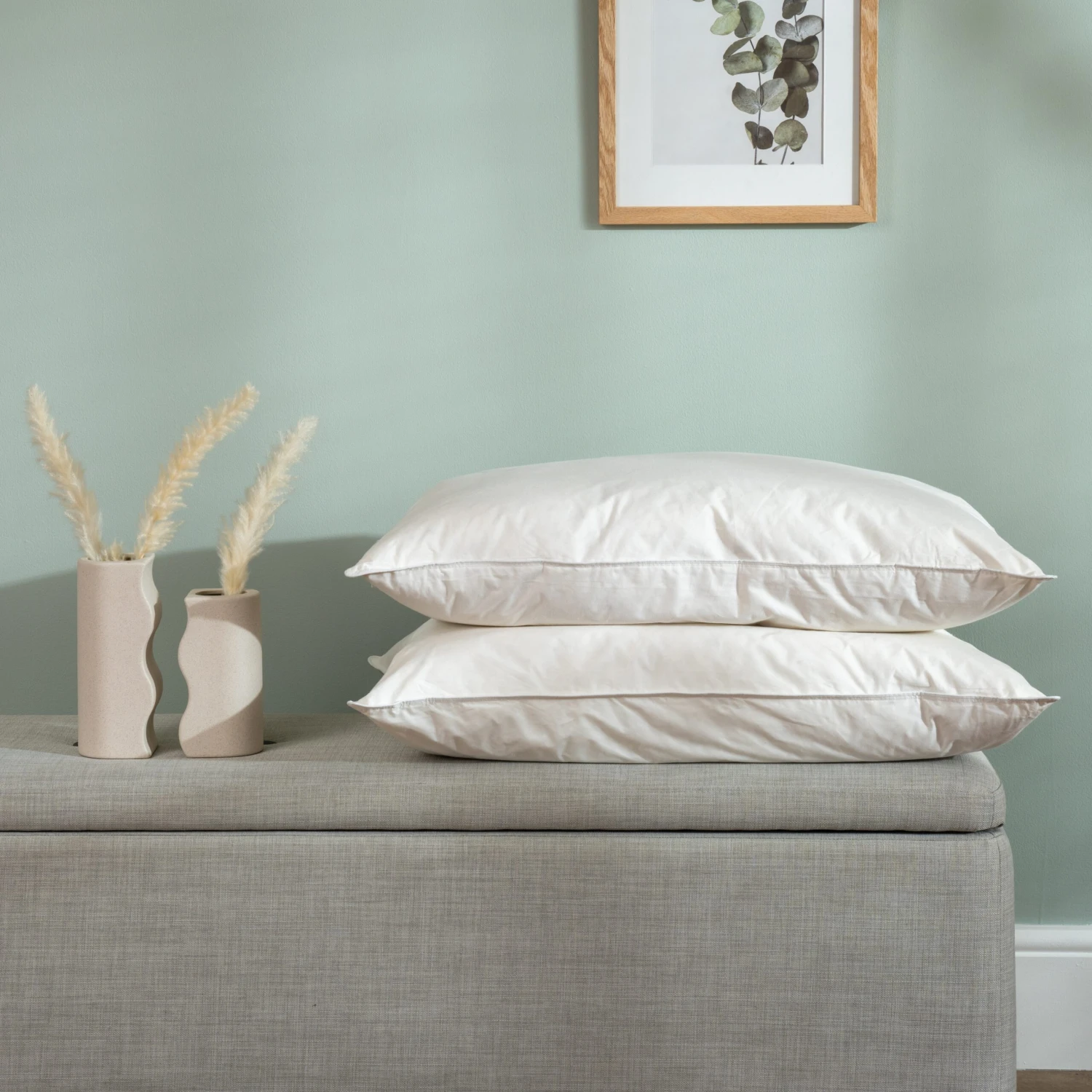 Goose Feather & Down Standard Pillow Pair - Medium 4 Goose Feather & Down Standard Pillow Pair - Medium - Image 4