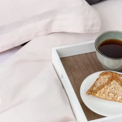 Blush Pink French Linen Superking Flat Sheet -Bedding Sales Store blush pink french linen additional2 1 3