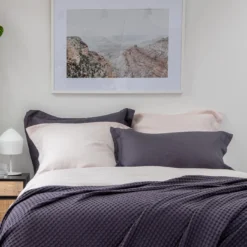 Blush Pink French Linen Superking Flat Sheet -Bedding Sales Store blush pink french linen additional3 1 3