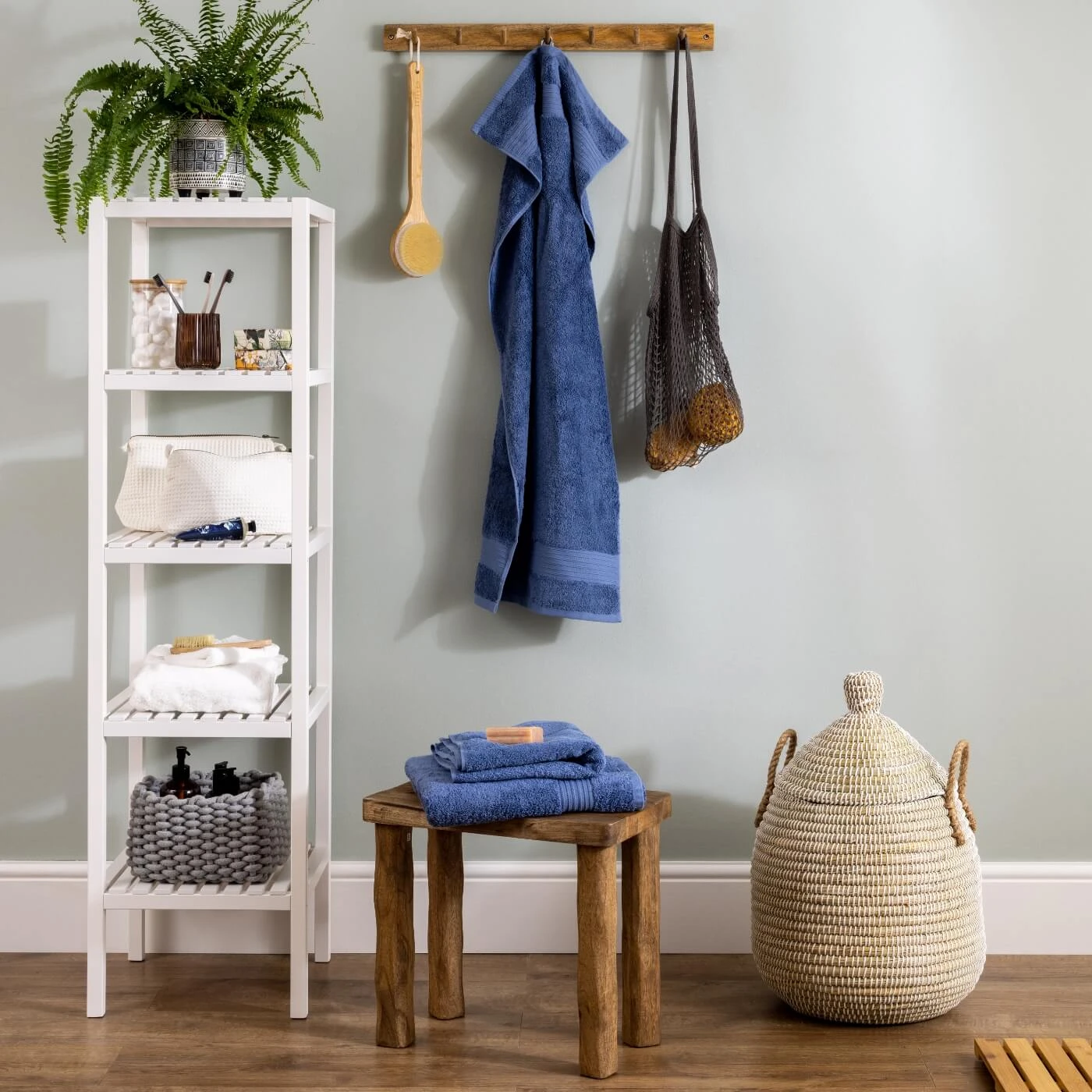 Dusky Blue Egyptian Cotton Hand Towel Multipack - Set Of 4 6 Dusky Blue Egyptian Cotton Hand Towel Multipack - Set Of 4 - Image 6