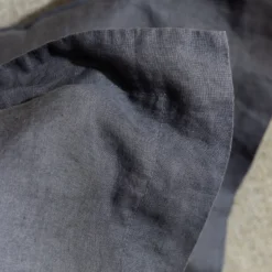 Midnight Grey French Linen Double Flat Sheet -Bedding Sales Store french linen midnight grey add6 scaled