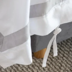 White/Light Grey 300TC Colour Border Cotton Single Duvet Cover -Bedding Sales Store grey border 300tc cotton additional2 1