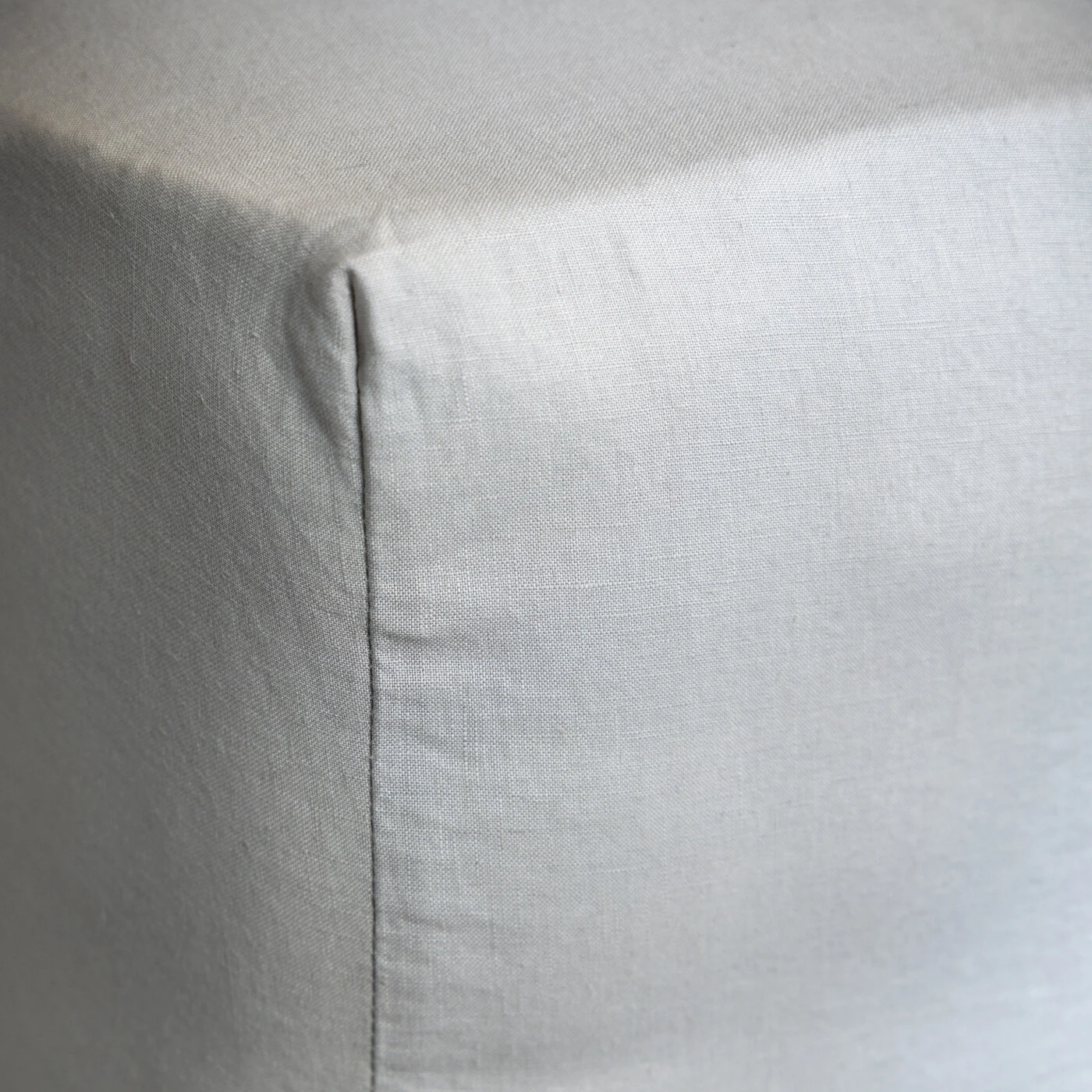 Light Grey French Linen Double 30cm Fitted Sheet 1 Light Grey French Linen Double 30cm Fitted Sheet
