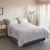 Light Grey French Linen Double Bed Set