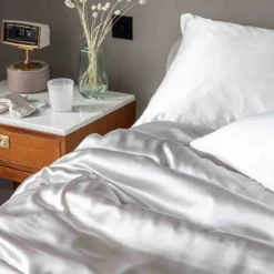 Antique Silver Pure Mulberry Silk Superking Duvet Cover