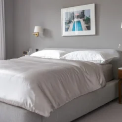 Antique Silver Pure Mulberry Silk Double Duvet Cover -Bedding Sales Store mulberry silk bedding base 3