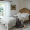 Natural French Linen Double 40cm Fitted Sheet