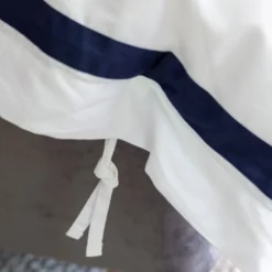 White/Navy 300TC Colour Border Cotton King Size Duvet Cover -Bedding Sales Store navy border 300tc cotton additional2 1