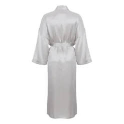 Pure Silk Robe -Bedding Sales Store silver silk robe additional1