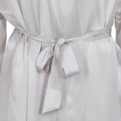 Pure Silk Robe -Bedding Sales Store silver silk robe additional3