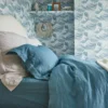 Teal French Linen Double Duvet Cover