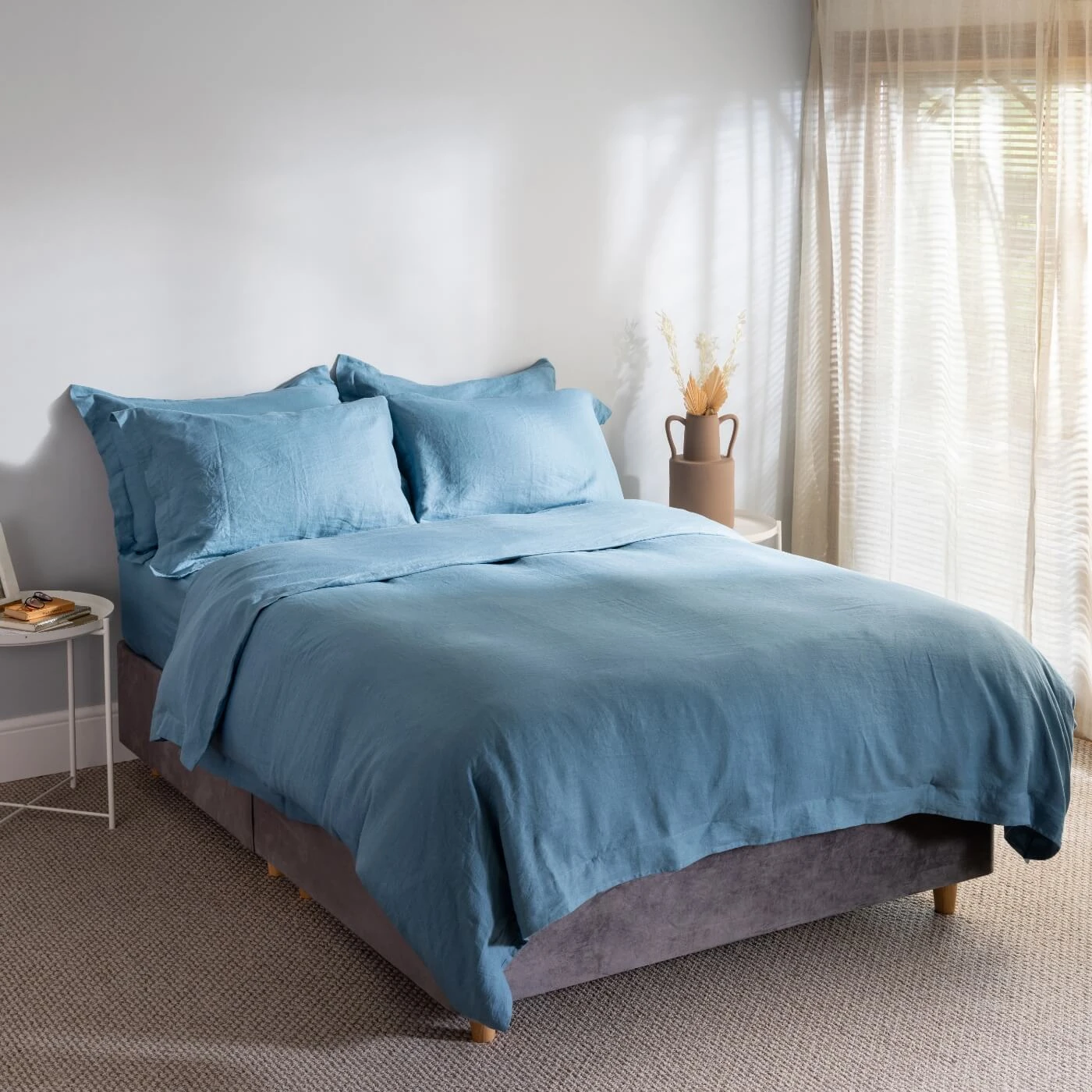 Teal French Linen Superking Duvet Cover 5 Teal French Linen Superking Duvet Cover - Image 5
