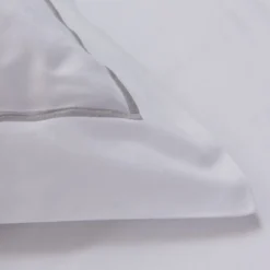 White/Grey 600TC Egyptian Cotton Single Bed Set -Bedding Sales Store white cord 600tc bedlinen additional3 13