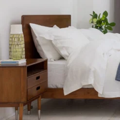 White French Linen Double Bed Set -Bedding Sales Store white french linen additional1 1 8